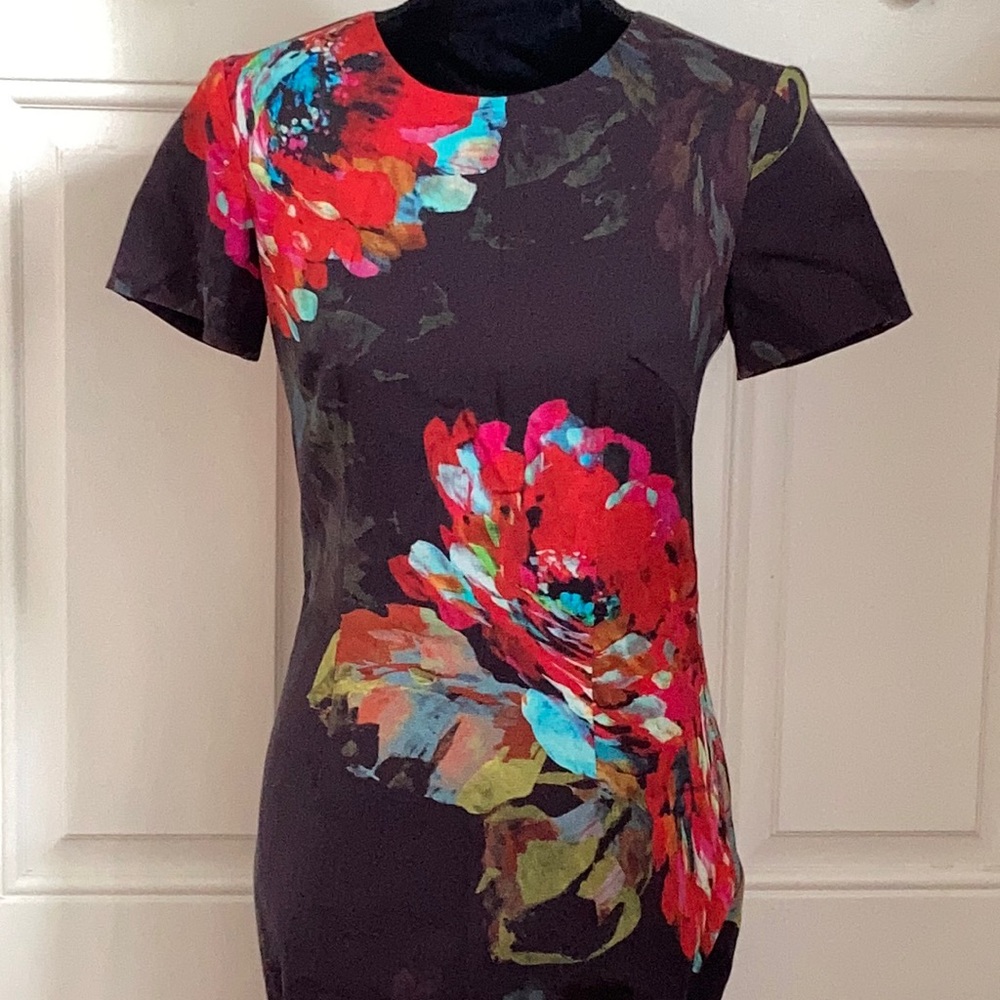 Trina Turk Natasha Floral Crewneck A Line Dress